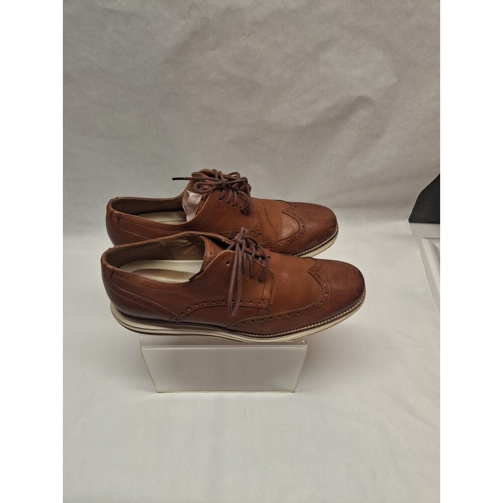 Cole Haan Original Grand Wingtip Oxford Men's Shoes 11M Brown Woodbury-Ivory